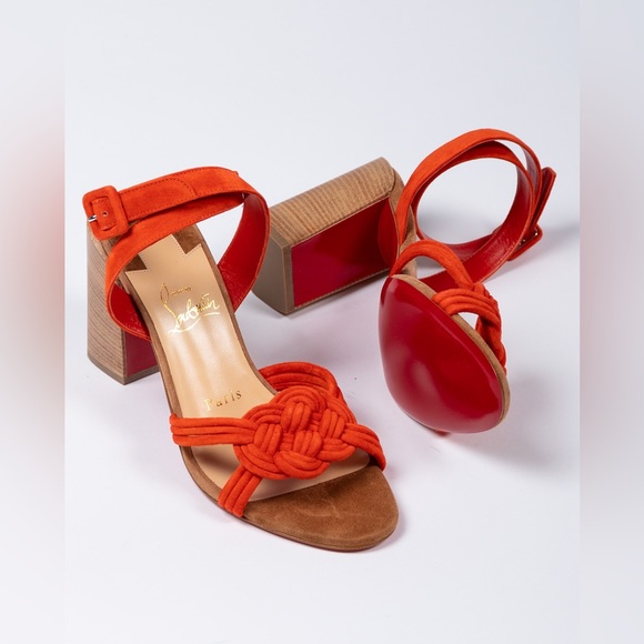 Christian Louboutin Knotted Strap Ankle Strap Sandals - Picture 1 of 13